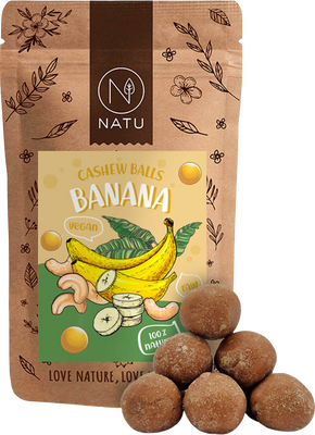 Natu Banánové guličky s kešu krémom 70 g