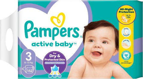 Pampers Active Baby MP+ S3 6-10 kg 152 ks