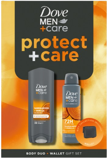 Dove Men + care darčeková sada telovej starostlivosti Sandalwood and Vanilla