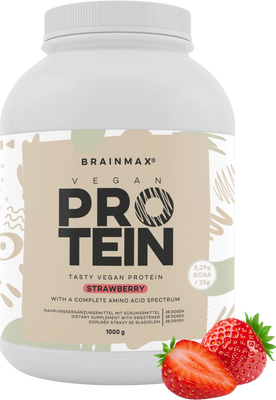 BrainMax Vegan protein jahoda 1000 g