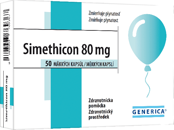 Generica Simethicon 80 mg, 50 kapsúl
