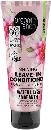 Organic Shop Rozjasňujúci bezoplachový kondicionér pre farbené vlasy Lekno a amarant 75 ml