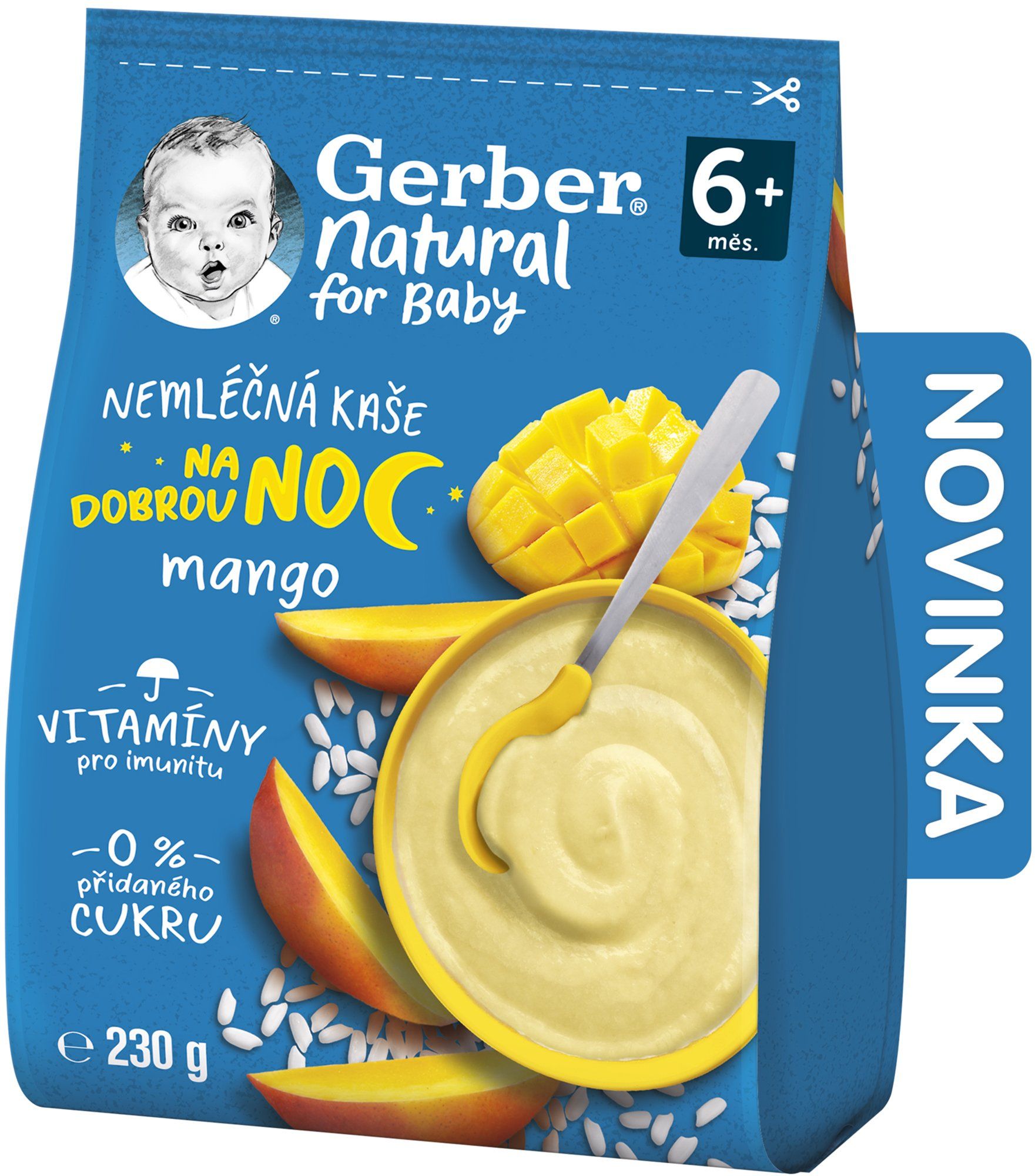 Gerber Prírodná nemliečna kaša mango Goodnight 230 g