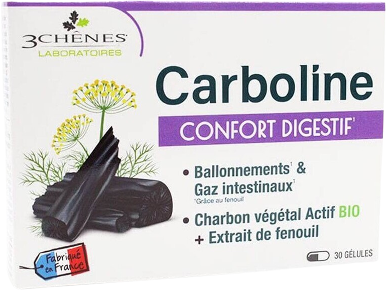 Carboline Comfort Digestif rastlinné uhlie 30 kapsúl