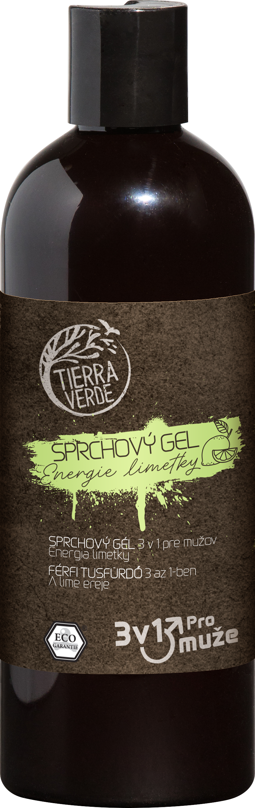 Tierra Verde Sprchový gél pre mužov Energia limetky (fľaša) 500 ml