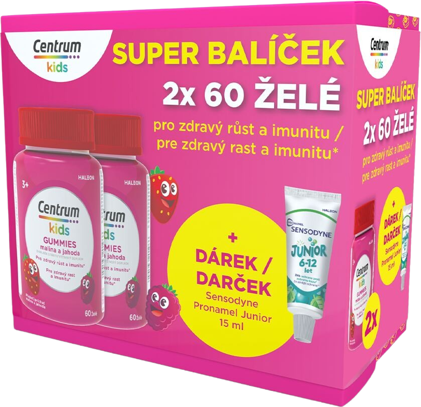 Centrum Gummies malina a jahoda 2 x 60 ks