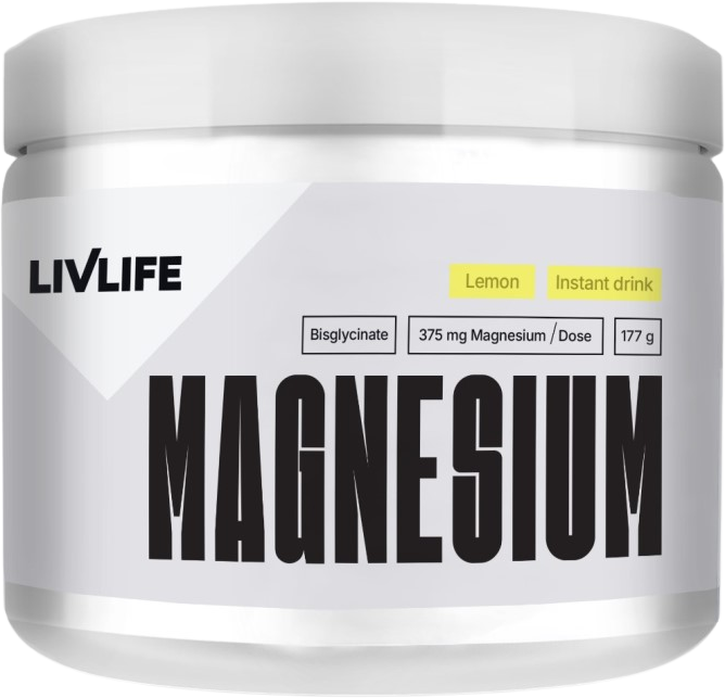 Livlife Magnesium bisglycinate 12% drink citrón 177 g