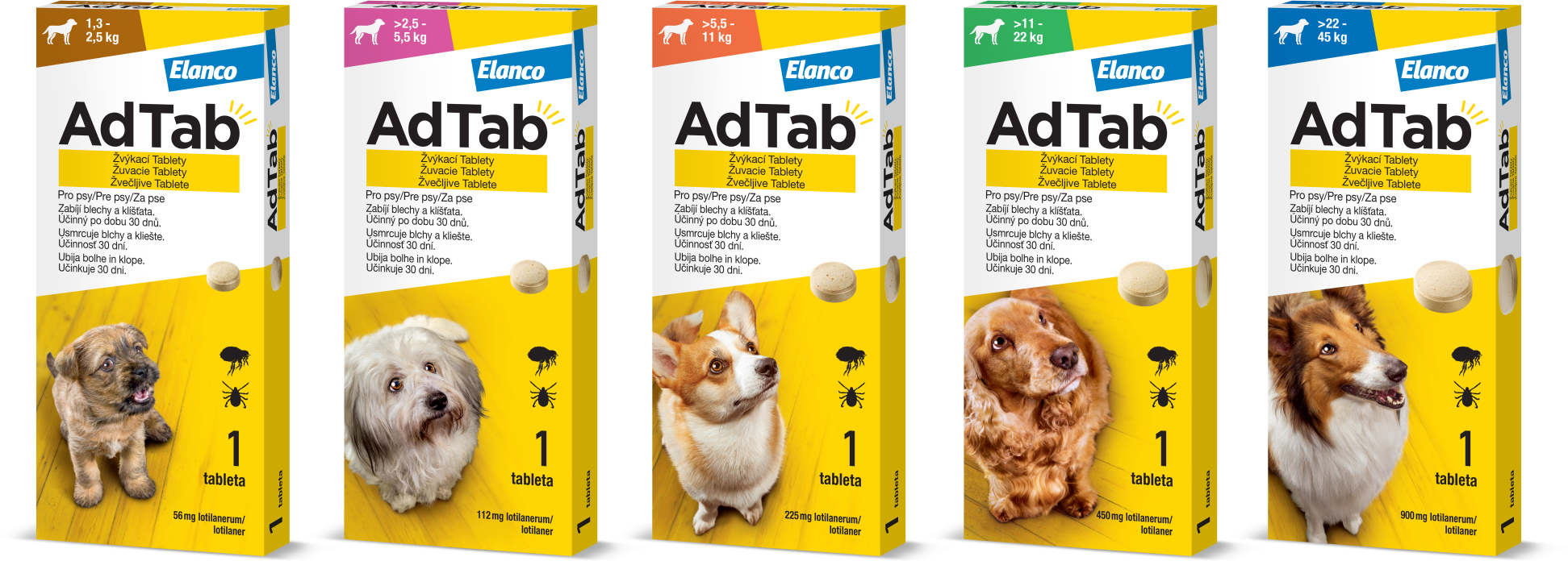 AdTab 450mg Žuvacia tableta pre psov 11-22kg