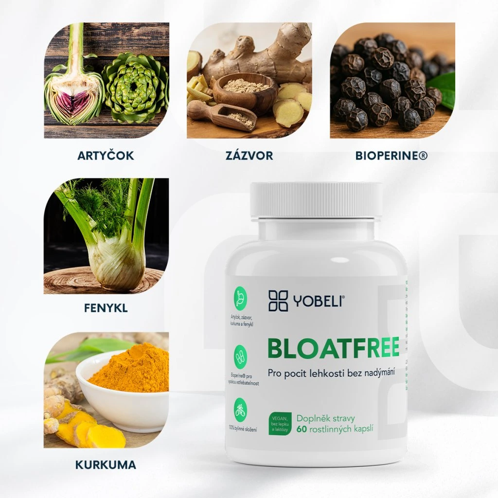 Lobey Yobeli Bloatfree - Komplex proti nadúvaniu 60 kapsúl