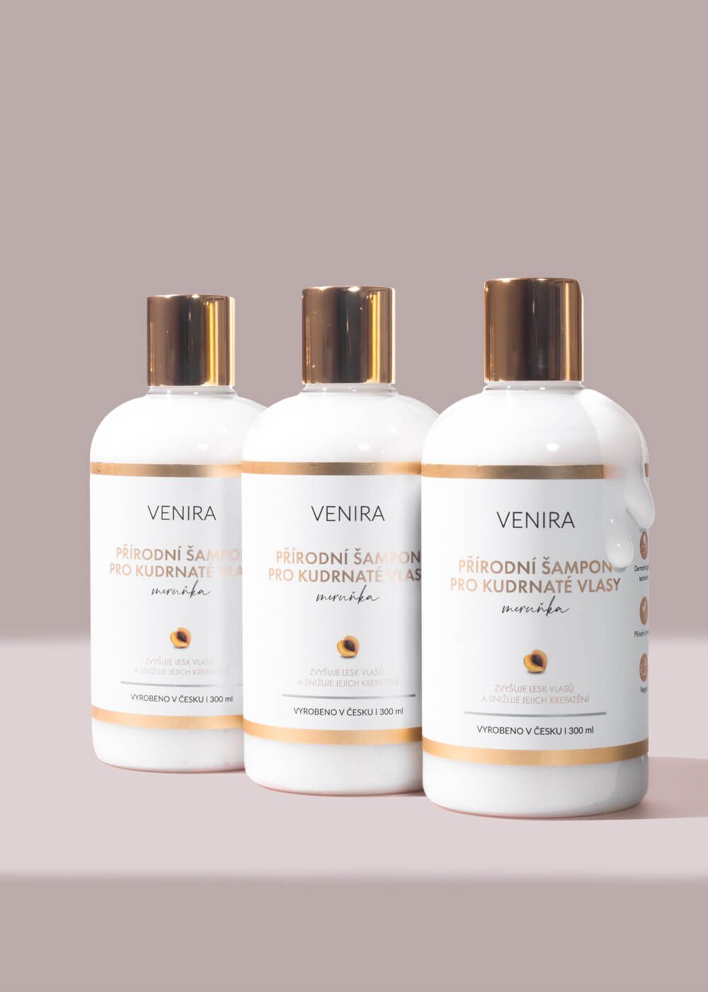 Venira prírodný šampón pre kučeravé vlasy marhuľa 300 ml