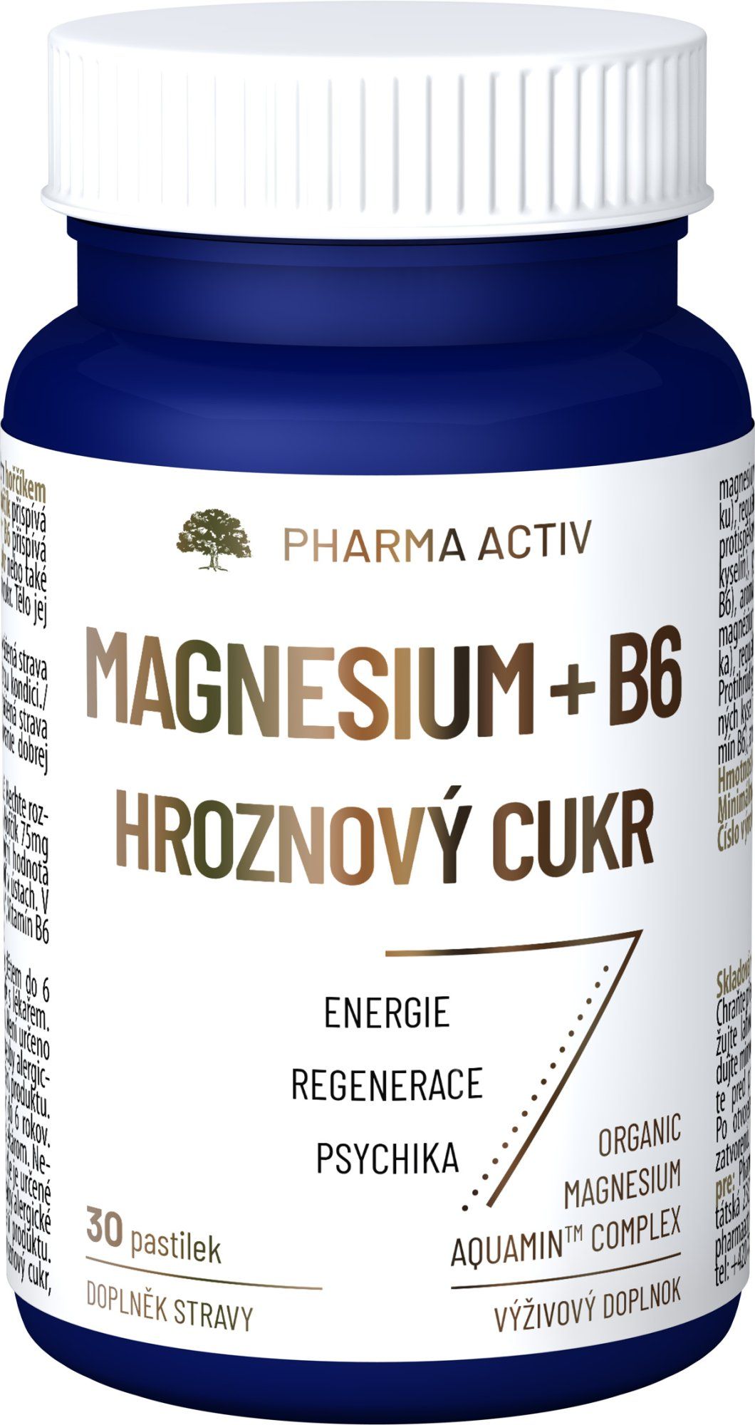 Pharma Activ Magnesium + B6 hroznový cukor 30 pastiliek
