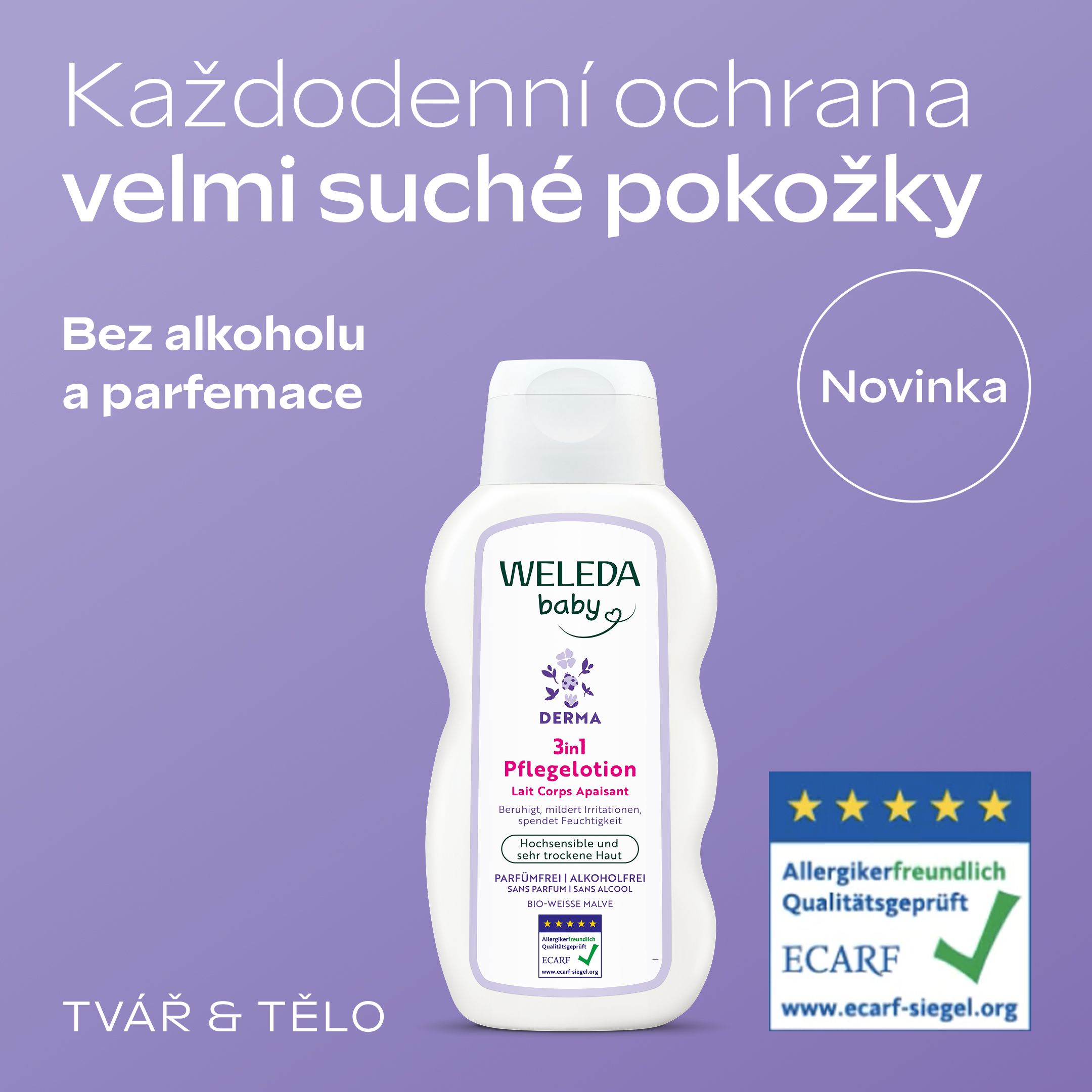 Weleda 3v1 DERMA Hydratačné mlieko 200 ml