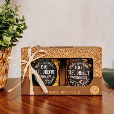 Natu Darčekový set BIO kešu orechov deluxe II., 2 x 160 g