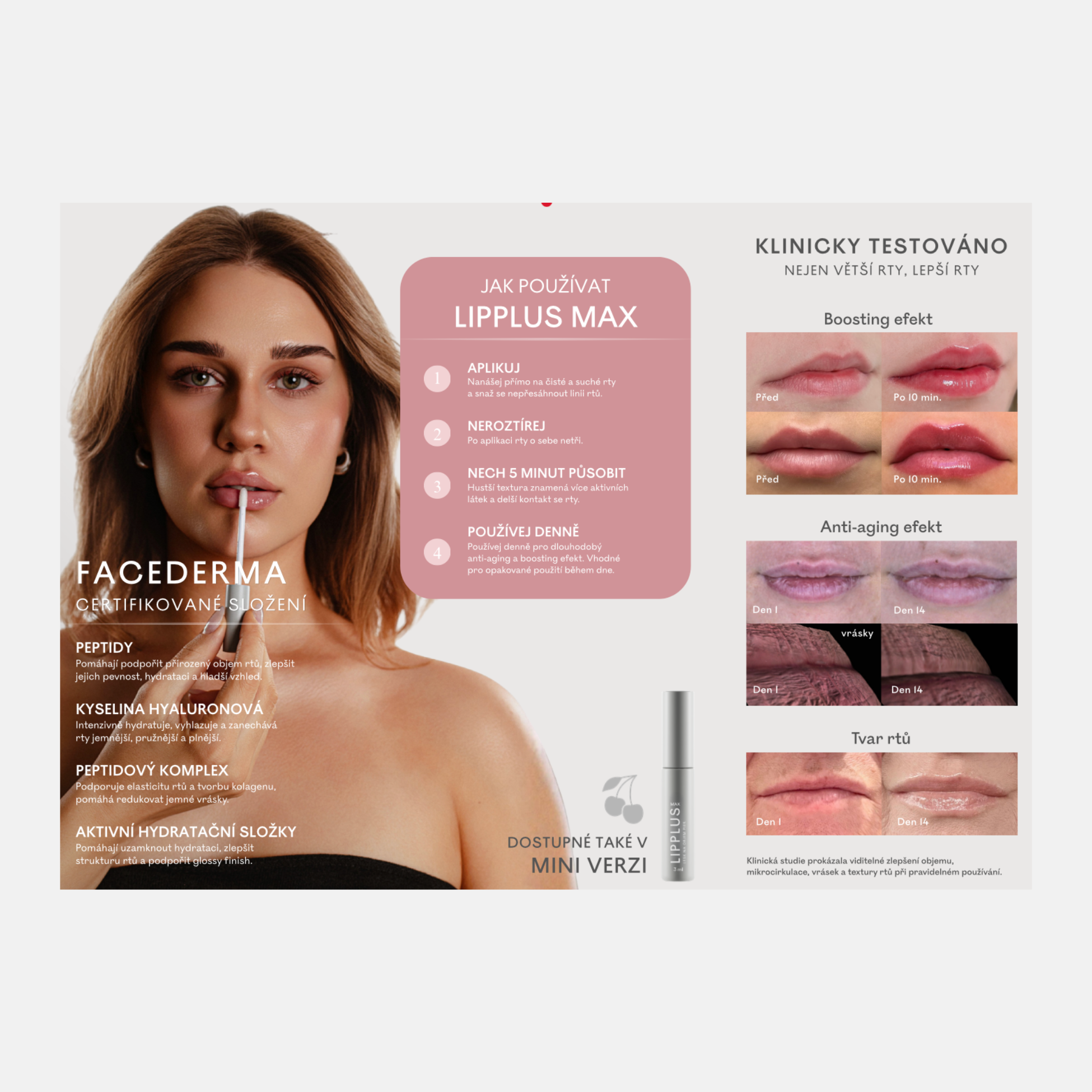 Facederma LIPPLUS MAX mini peptidové sérum na pery 3 ml