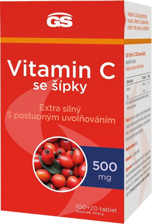 GS Vitamín C 500 so šípkami 100+20 tabliet 120 tabliet
