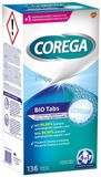 Corega Bio Tabs čistiace tablety na zubné náhrady 136 ks