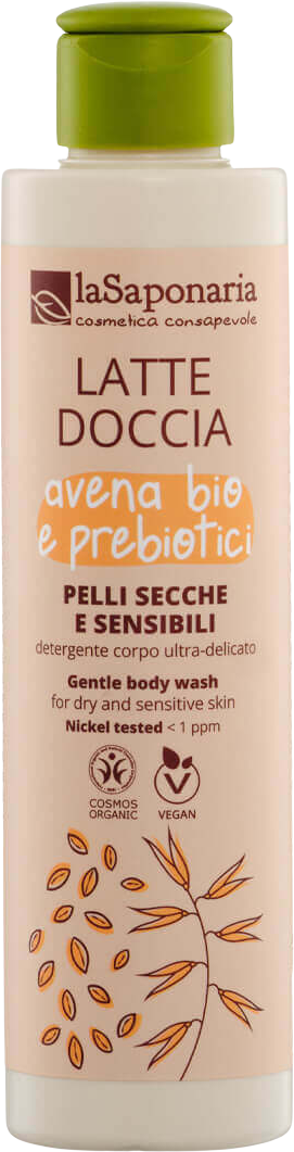 laSaponaria Sprchové mlieko s BIO ovsom a prebiotikami pre citlivú pleť 200 ml