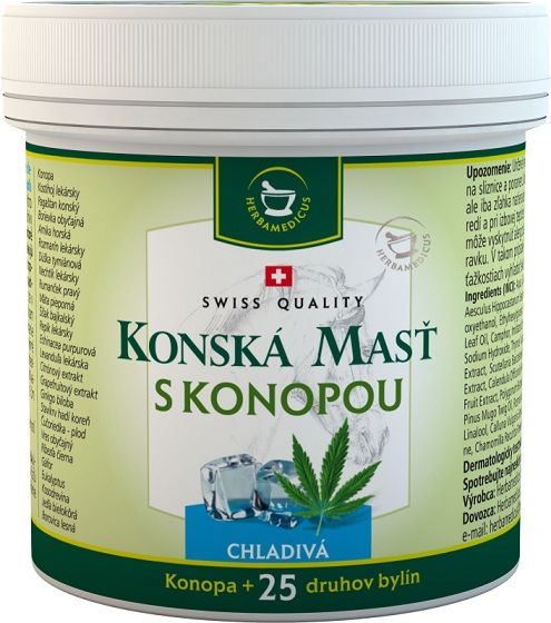 Herbamedicus Konská chladivá masť s konopou 250 ml