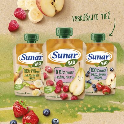 Sunar BIO vrecúško mix kartón (od 4 mesiacov) 12 x 100 g