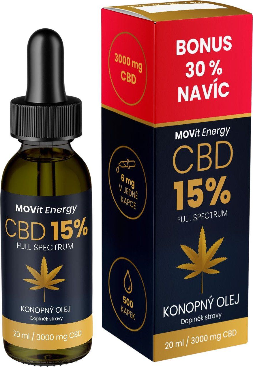 MOVit Energy CBD 15% Full Spectrum konopný olej 20 ml