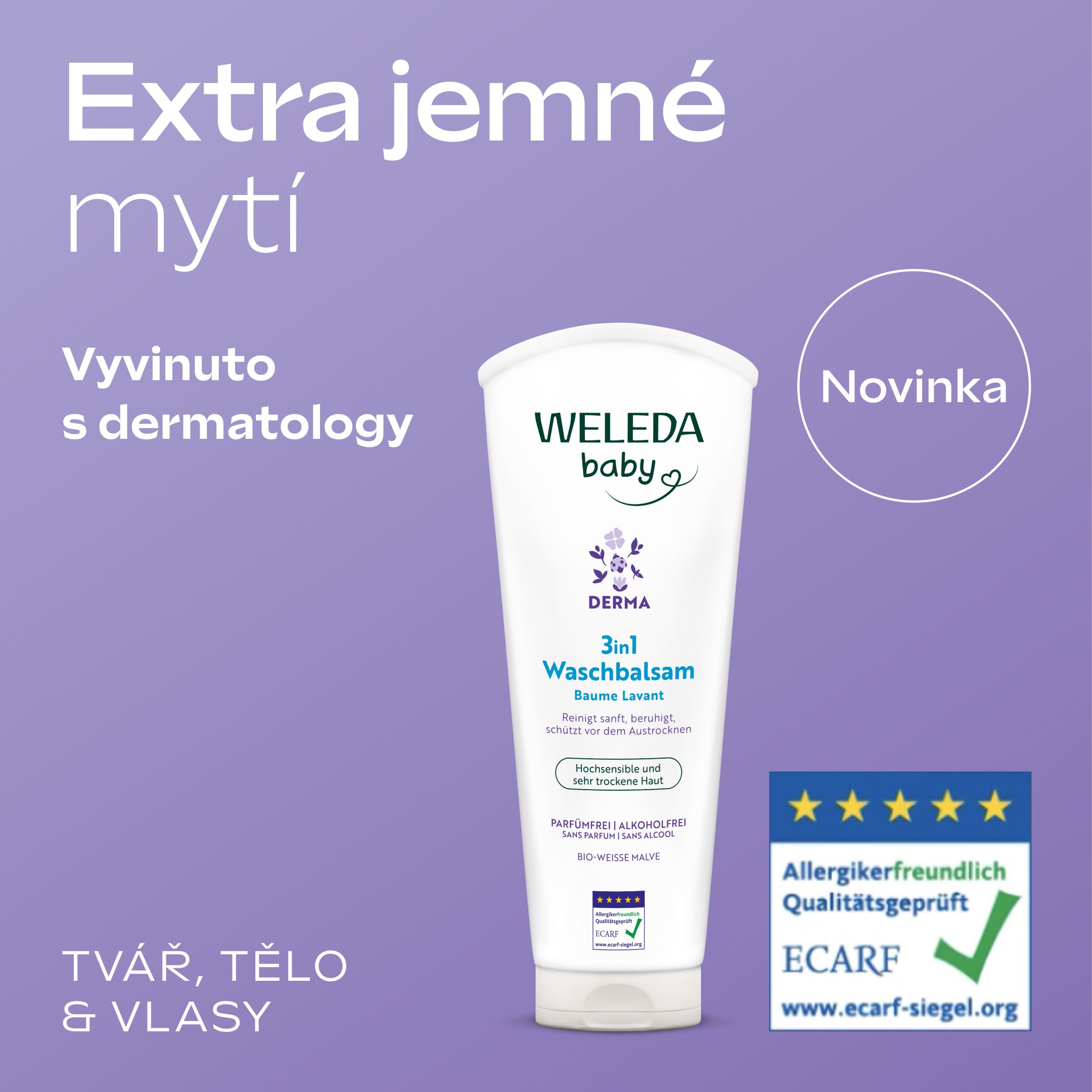 Weleda 3v1 DERMA Umývací balzam 200 ml