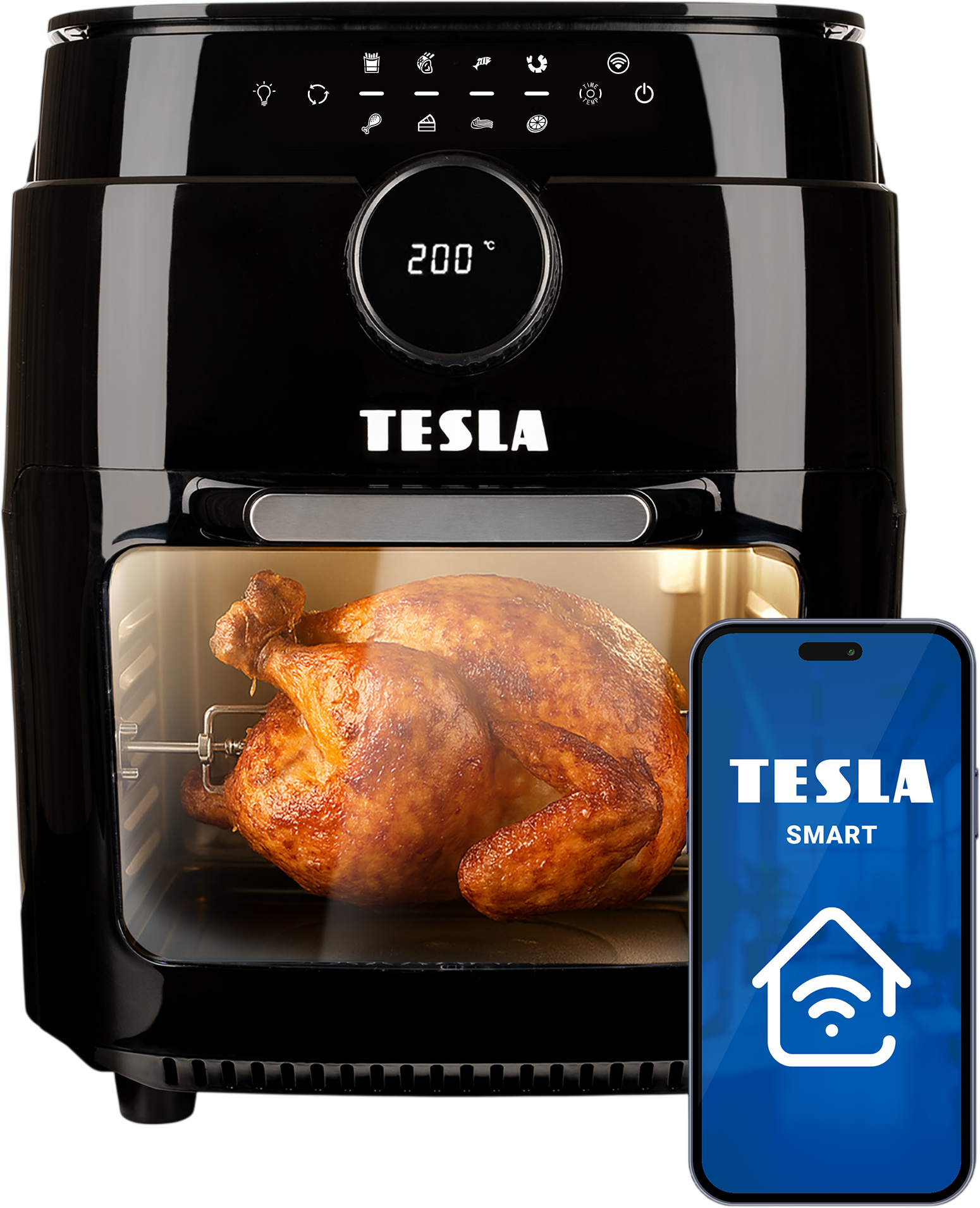 Tesla AirCook & Grill QG800 WiFi - multifunkčná digitálna teplovzdušná fritéza s grilom