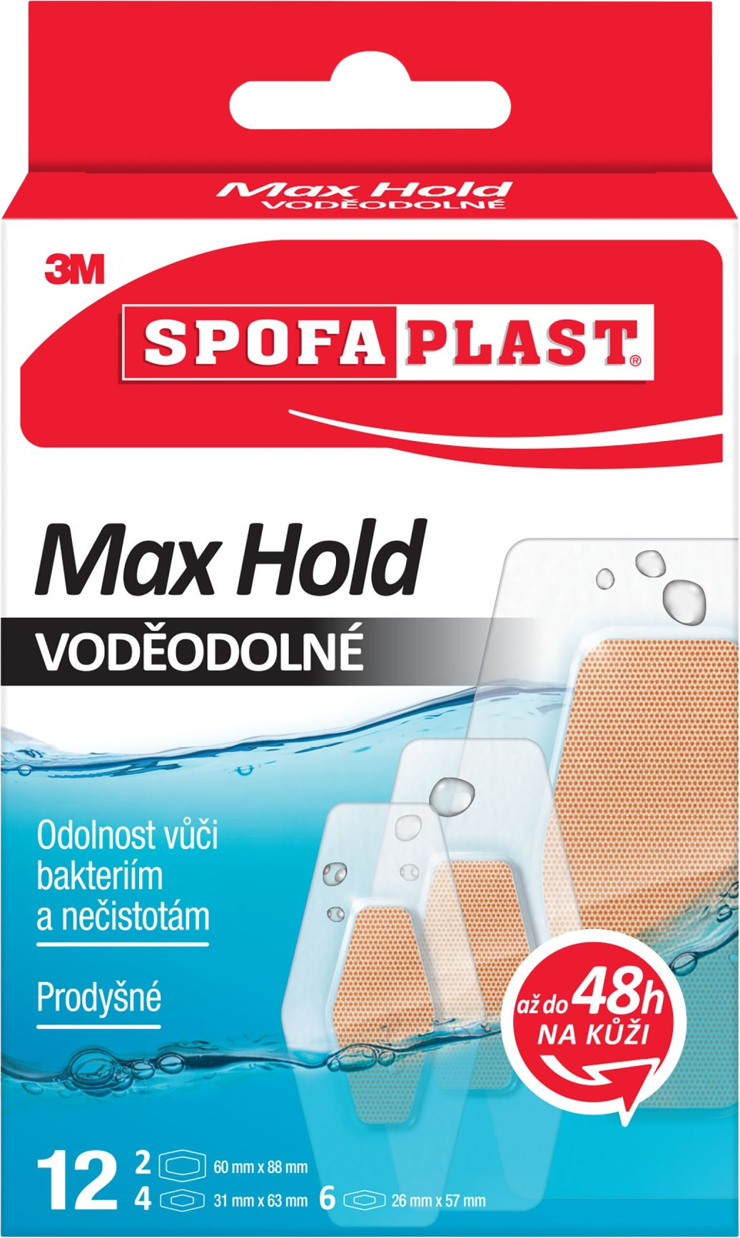 Spofaplast Max Hold Náplasti voděodolné 12 ks