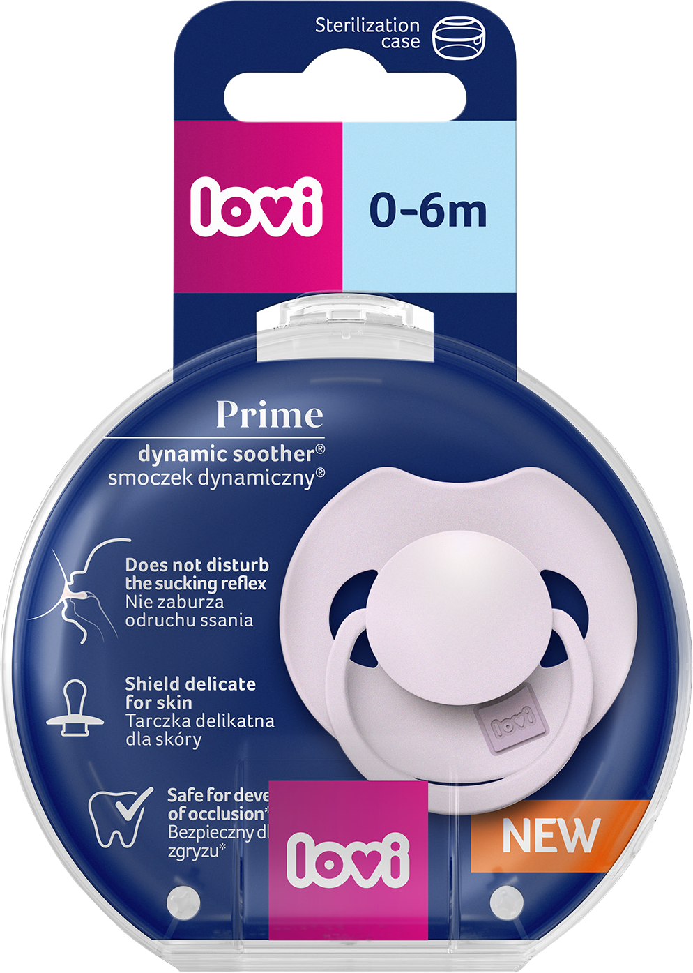 LOVI Cumlík silikónový dynamický PRIME 0-6m Lilac