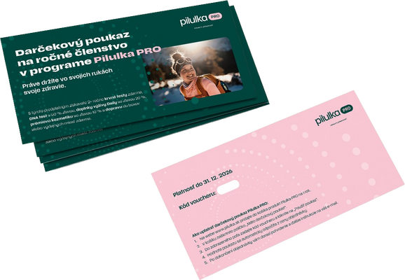 Pilulka PRO na rok ako darček – poukaz fyzicky v obálke