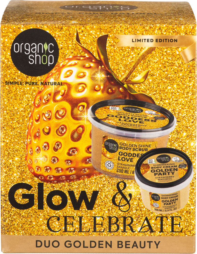 Organic Shop Glow & Celebrate Zlatý darčekový set