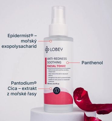 Lobey Upokojujúce pleťové tonikum na začervenanie pleti 100 ml