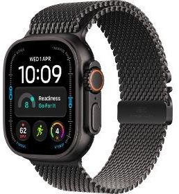 Apple Watch Ultra 4 GPS + Cellular 49mm Black Titanium Case with Black Titanium Milanese Loop - M