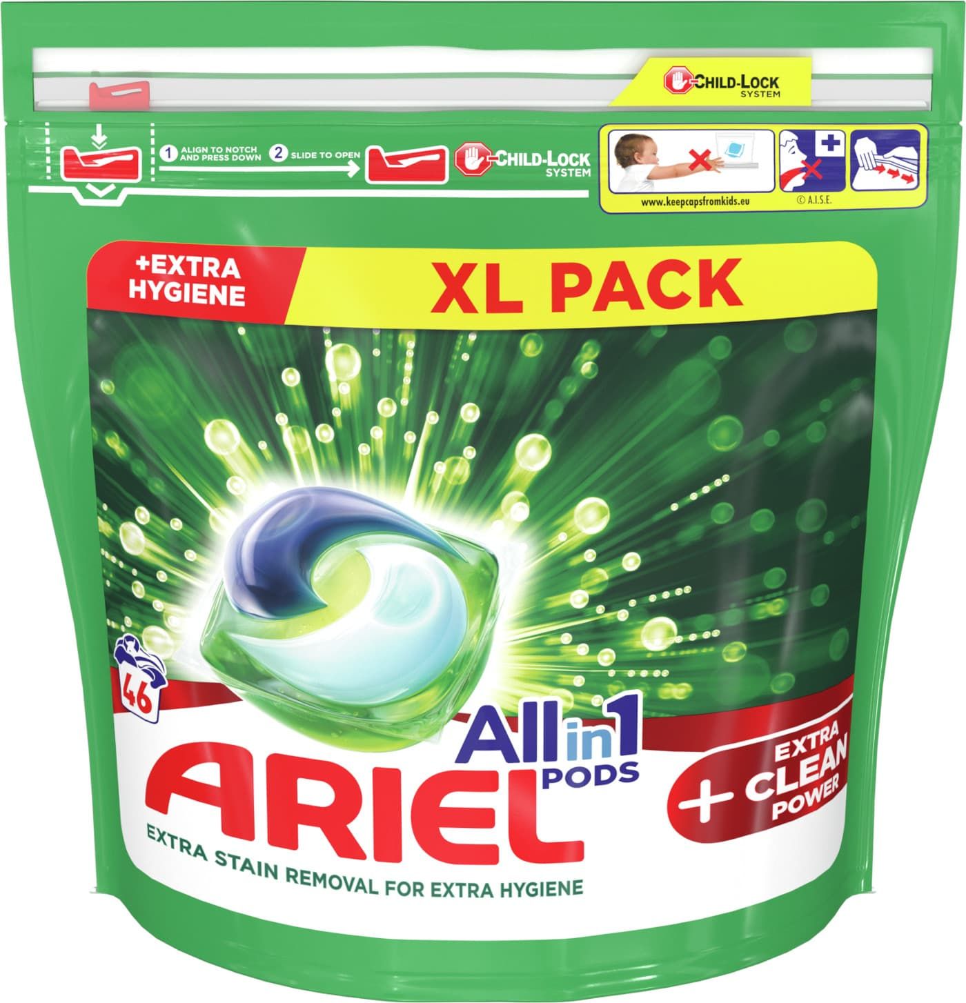Ariel All-in-1 Extra Clean Gelové tablety 46 ks