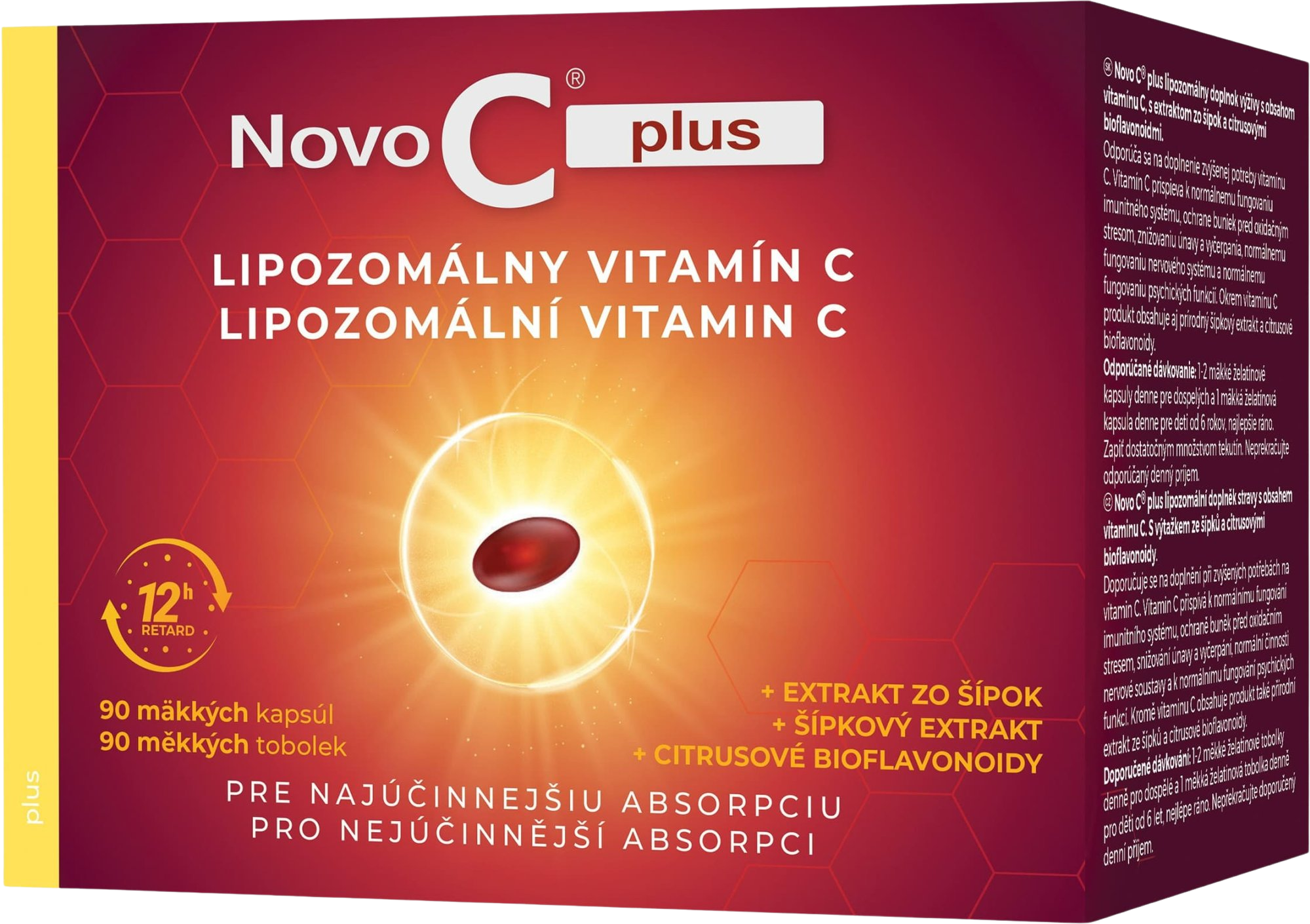 Novo C  PLUS Lipozomálny vitamín C 90 mäkkých kapsúl