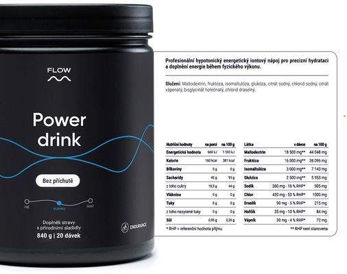 Flow Power drink 2.0 - Bez príchute 860 g
