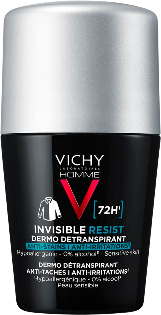 Vichy Homme Invisible Resist 72H antiperspirant proti škvrnám aj proti podráždeniu 50 ml