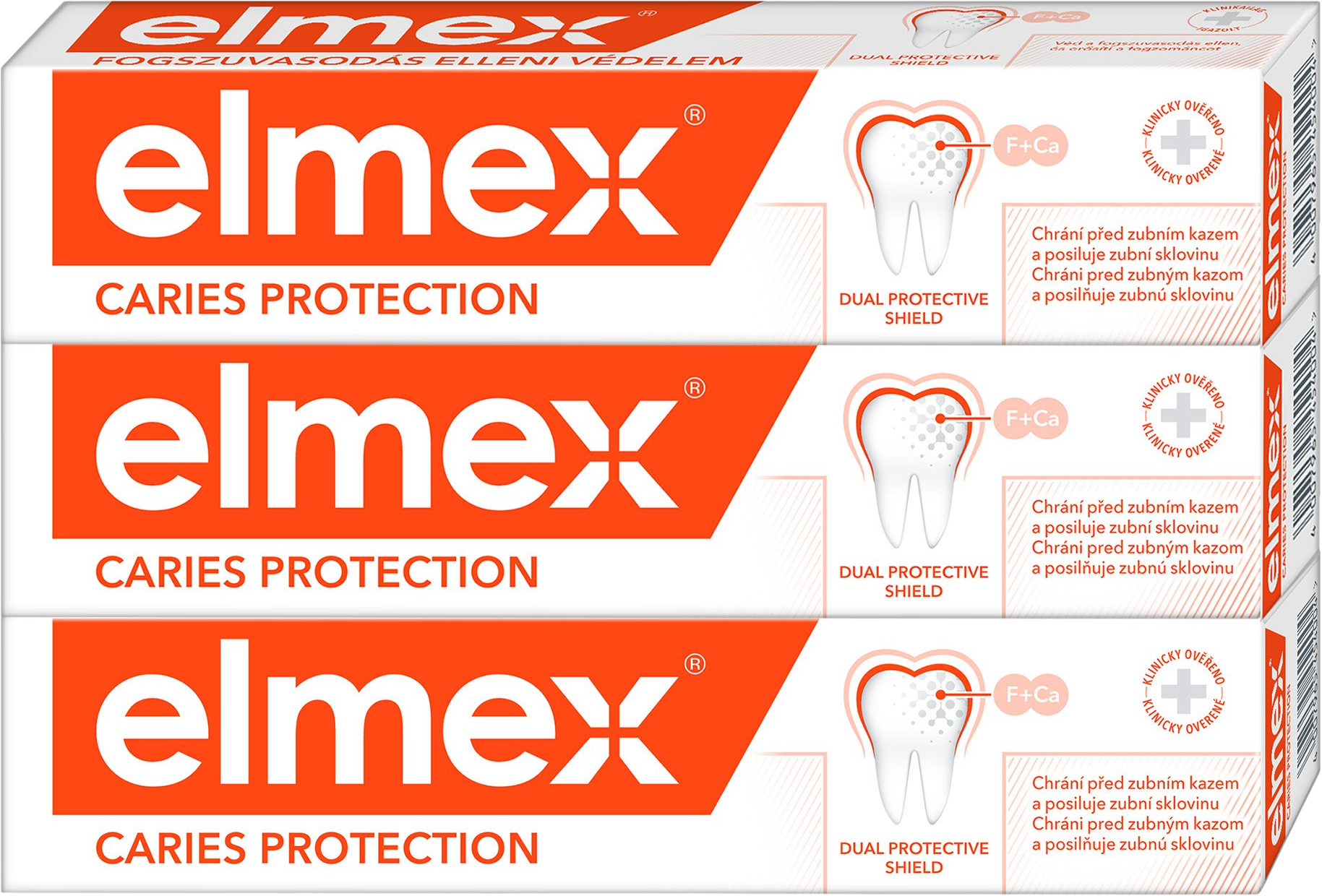 Elmex Caries Protection zubná pasta proti zubnému kazu triopack 3 x 75 ml