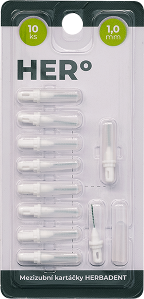 Herbadent HERo doplnkové balenie medzizubných kefiek 1 mm, 10 ks