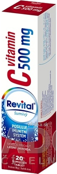Revital Vitamín C 500 mg s príchuťou lesná jahoda 20 šumivých tabliet