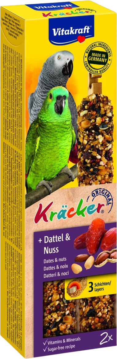 Vitakraft Kräcker veľký papagáj datle+orechy 2 ks