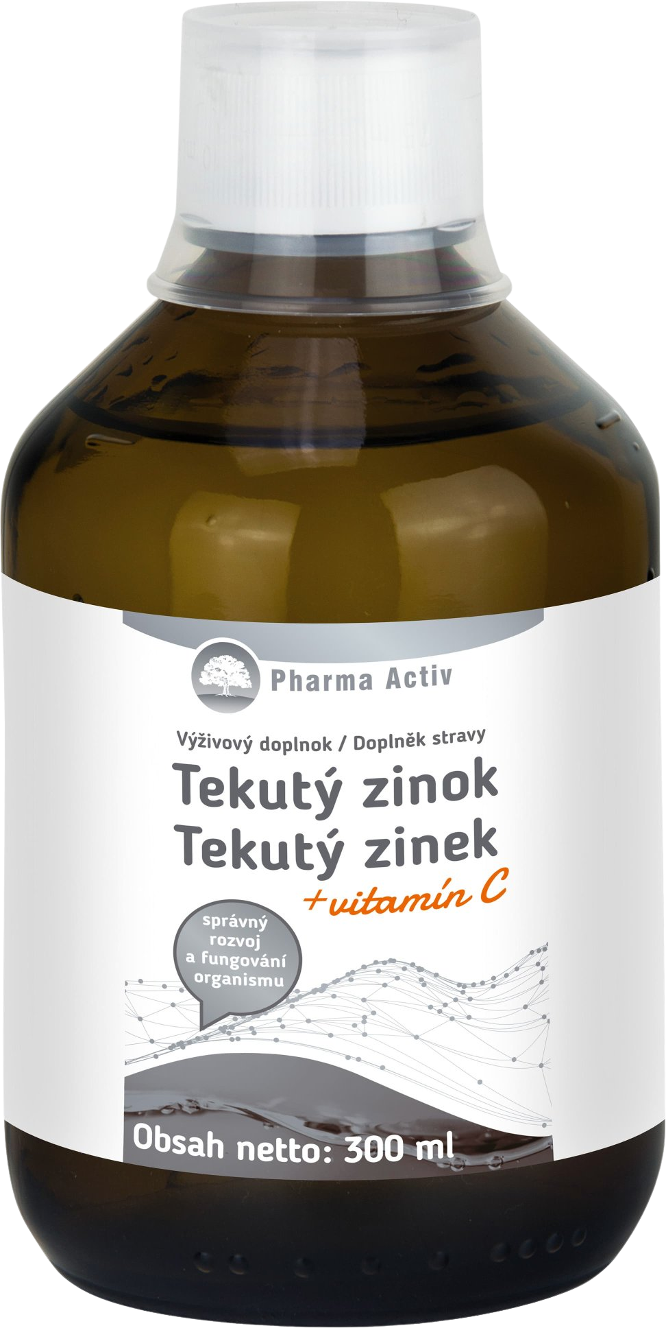 Pharma Activ Tekutý zinok + Vitamín C 300 ml