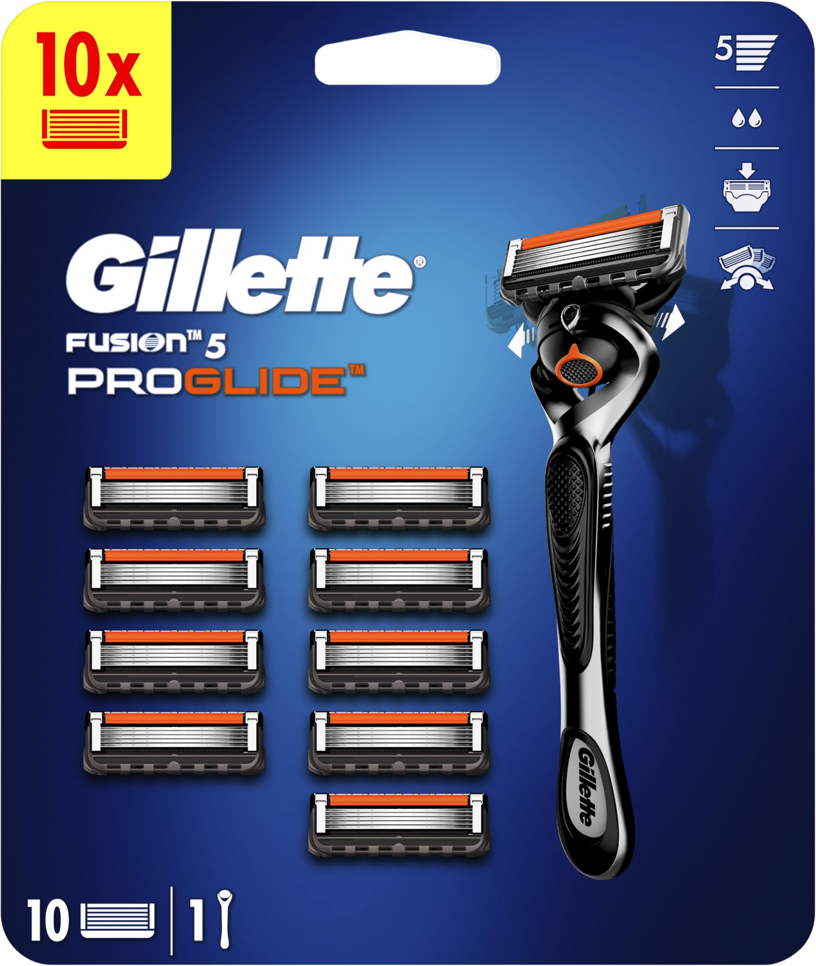 Gillette Fusion Proglide Strojček + 10 Náhradných hlavíc Special pack