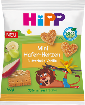 HiPP BIO Ovocno-obilné srdiečka maslové sušienky-vanilka 40 g