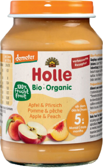 Holle Bio Broskyňa a jablko 190 g
