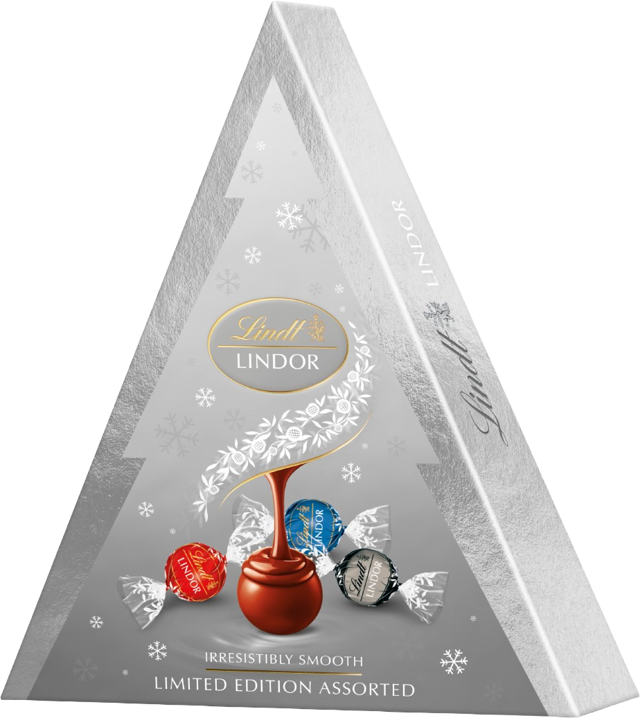 Lindt LINDOR Vianočný stromček Strieborný Mix 125 g