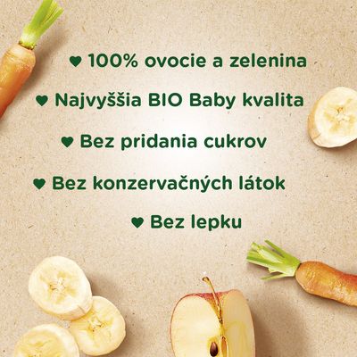 Sunar BIO ovocná kapsička jablko, banán, mrkva 4m+ 100 g
