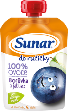 Sunar Do ručičky ovocná kapsička čučoriedka 4m+ 1 x 100 g