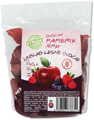 Najtelo Ovocný papierik Jerky jablko-lesné ovocie 45 g
