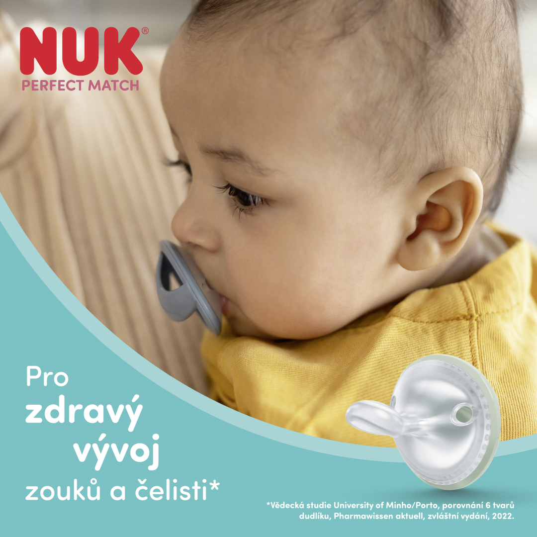 Nuk Cumlík Perfect Match GREEN/BLUE 0-6m BOX 2 ks
