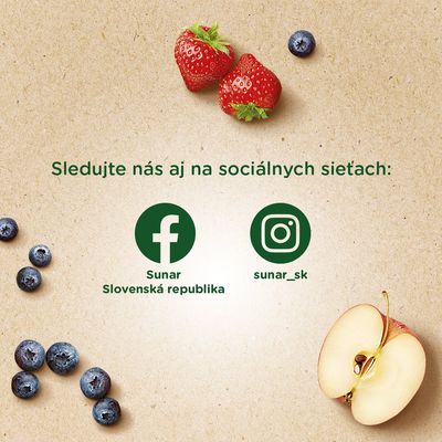 Sunar BIO ovocná kapsička jablko, jahoda, čučoriedka 4m+ 100 g